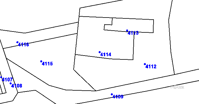 Parcela st. 4114 v KÚ Třanovice, Katastrální mapa