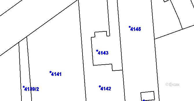 Parcela st. 4143 v KÚ Třanovice, Katastrální mapa