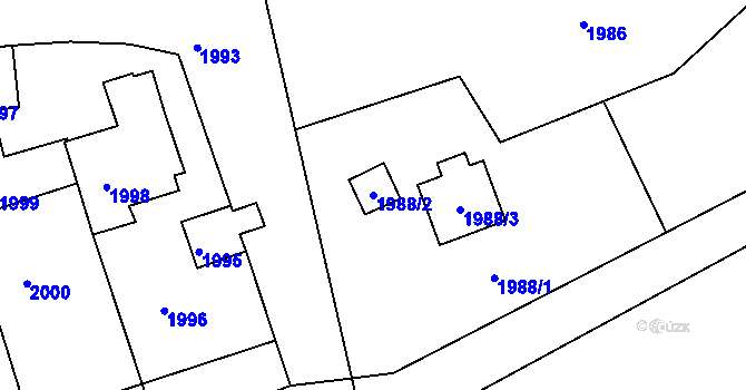 Parcela st. 1988/2 v KÚ Třanovice, Katastrální mapa