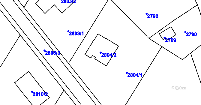Parcela st. 2804/2 v KÚ Třanovice, Katastrální mapa
