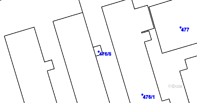 Parcela st. 476/5 v KÚ Třanovice, Katastrální mapa