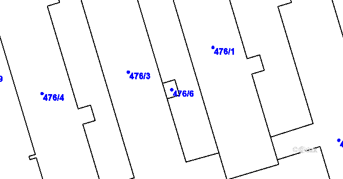 Parcela st. 476/6 v KÚ Třanovice, Katastrální mapa