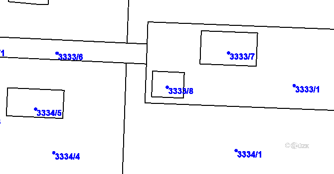 Parcela st. 3333/8 v KÚ Třanovice, Katastrální mapa