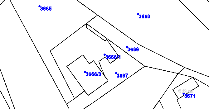 Parcela st. 3666/1 v KÚ Třanovice, Katastrální mapa