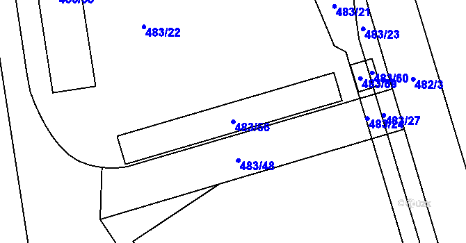 Parcela st. 483/56 v KÚ Třanovice, Katastrální mapa