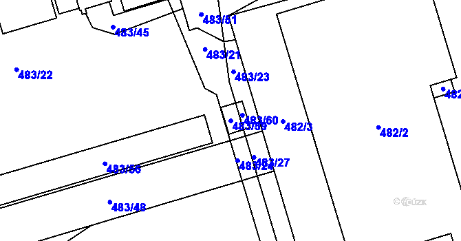 Parcela st. 483/59 v KÚ Třanovice, Katastrální mapa