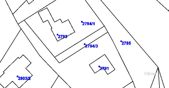 Parcela st. 2794/3 v KÚ Třanovice, Katastrální mapa
