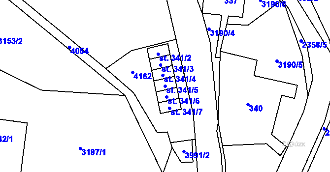 Parcela st. 341/5 v KÚ Třebařov, Katastrální mapa