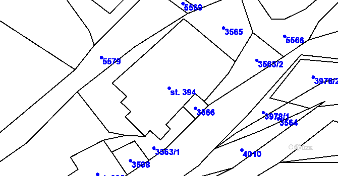 Parcela st. 394 v KÚ Třebařov, Katastrální mapa