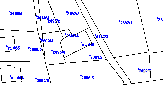 Parcela st. 459 v KÚ Třebařov, Katastrální mapa