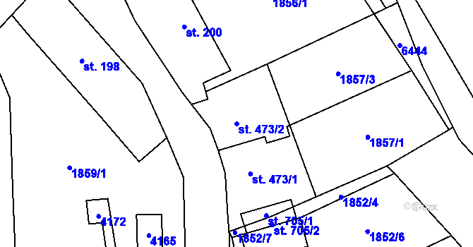 Parcela st. 473/2 v KÚ Třebařov, Katastrální mapa