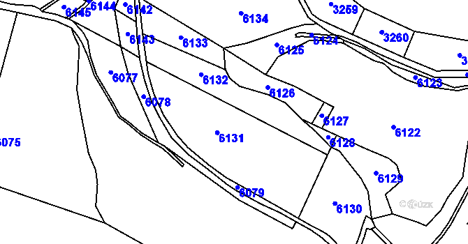Parcela st. 607 v KÚ Třebařov, Katastrální mapa
