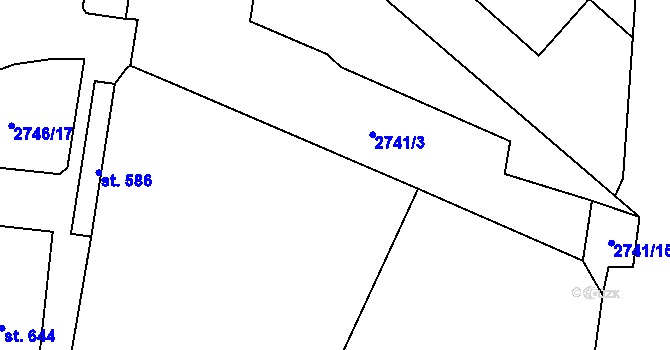 Parcela st. 2741/12 v KÚ Třebařov, Katastrální mapa