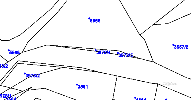 Parcela st. 3978/4 v KÚ Třebařov, Katastrální mapa