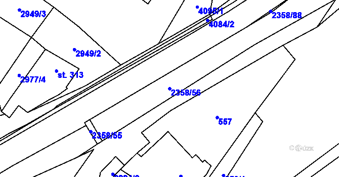 Parcela st. 2358/56 v KÚ Třebařov, Katastrální mapa