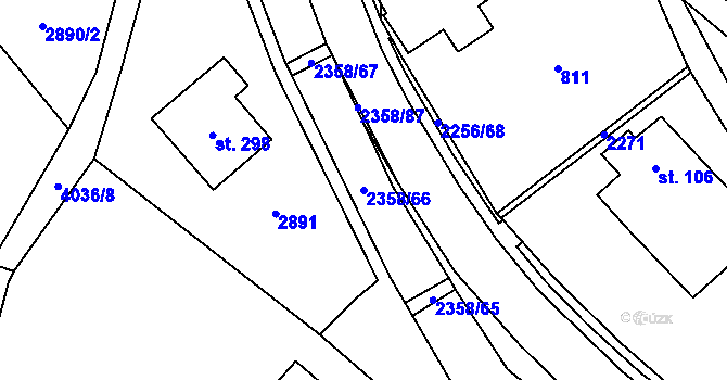 Parcela st. 2358/66 v KÚ Třebařov, Katastrální mapa