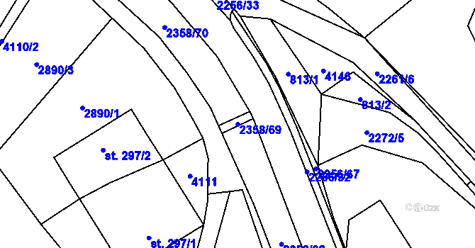 Parcela st. 2358/69 v KÚ Třebařov, Katastrální mapa