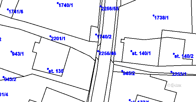 Parcela st. 2256/46 v KÚ Třebařov, Katastrální mapa