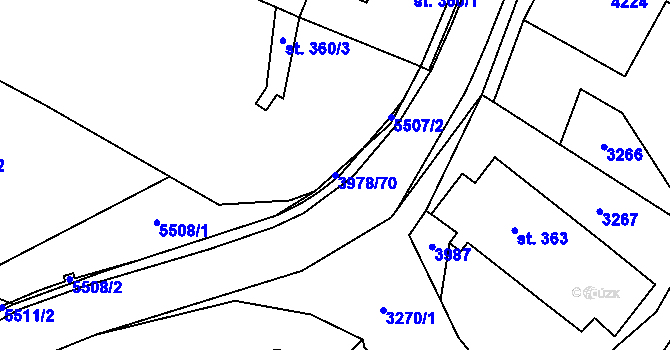 Parcela st. 3978/70 v KÚ Třebařov, Katastrální mapa
