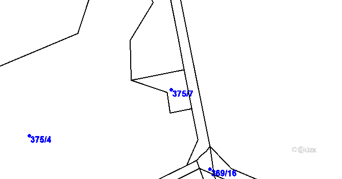 Parcela st. 375/7 v KÚ Třebčín, Katastrální mapa