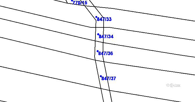Parcela st. 847/36 v KÚ Lhotka u Třebče, Katastrální mapa
