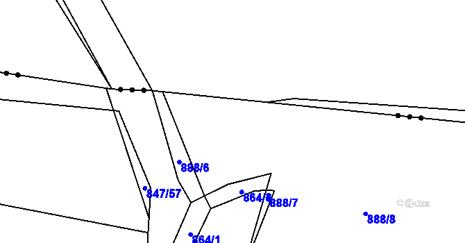 Parcela st. 888/5 v KÚ Lhotka u Třebče, Katastrální mapa