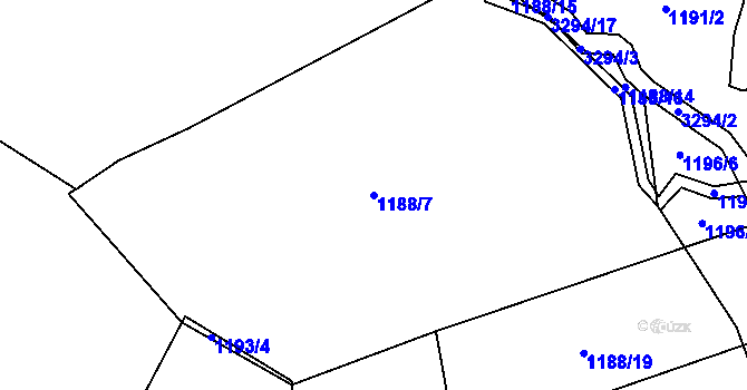 Parcela st. 1188/7 v KÚ Lhotka u Třebče, Katastrální mapa