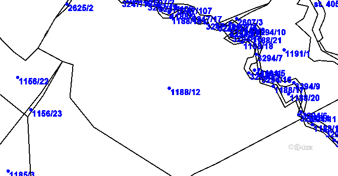 Parcela st. 1188/12 v KÚ Lhotka u Třebče, Katastrální mapa