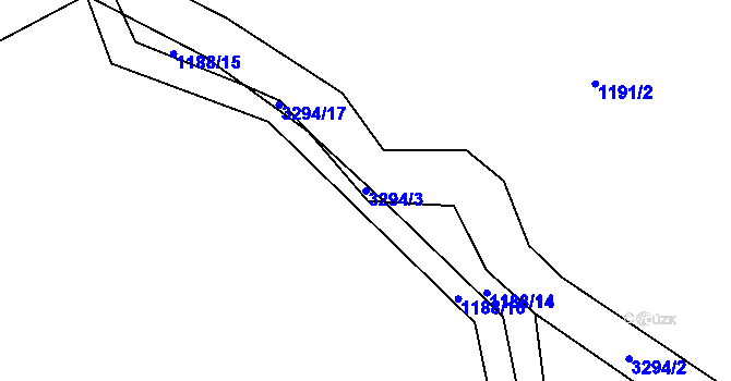 Parcela st. 3294/3 v KÚ Lhotka u Třebče, Katastrální mapa
