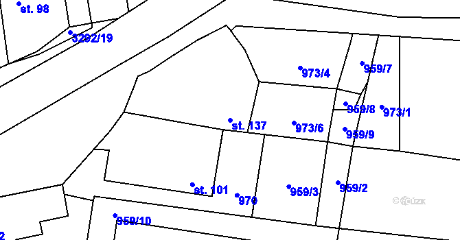 Parcela st. 137 v KÚ Lhotka u Třebče, Katastrální mapa