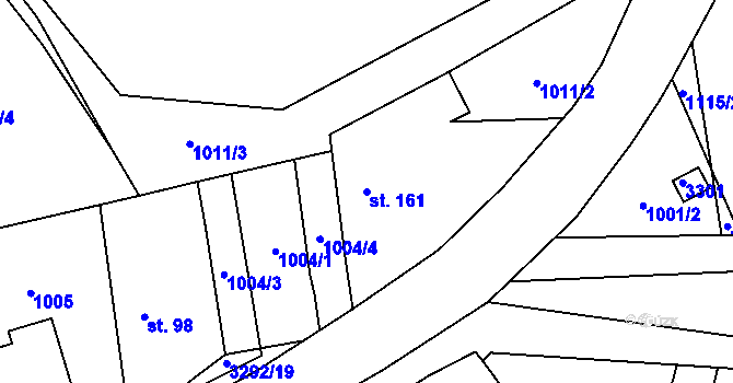 Parcela st. 161 v KÚ Lhotka u Třebče, Katastrální mapa