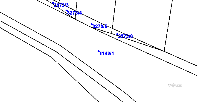 Parcela st. 1142/1 v KÚ Lhotka u Třebče, Katastrální mapa