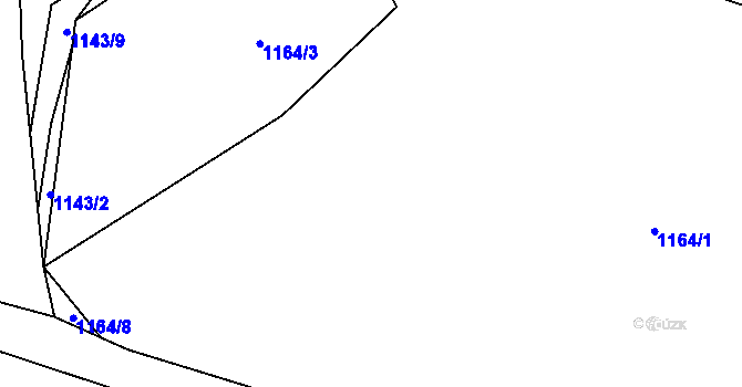 Parcela st. 1164/5 v KÚ Lhotka u Třebče, Katastrální mapa