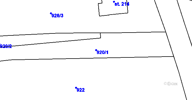 Parcela st. 920/1 v KÚ Lhotka u Třebče, Katastrální mapa