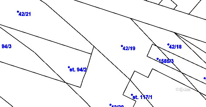 Parcela st. 94/1 v KÚ Třebeč, Katastrální mapa