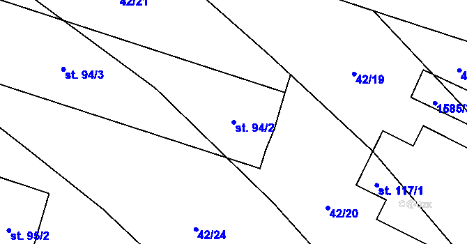 Parcela st. 94/2 v KÚ Třebeč, Katastrální mapa