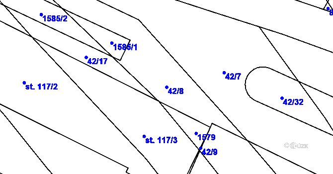Parcela st. 42/8 v KÚ Třebeč, Katastrální mapa