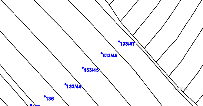 Parcela st. 133/46 v KÚ Třebeč, Katastrální mapa