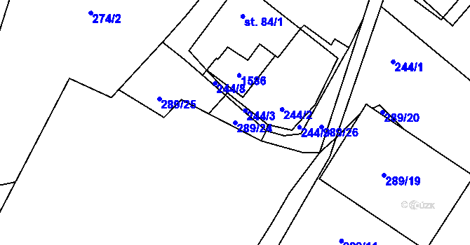 Parcela st. 289/24 v KÚ Třebeč, Katastrální mapa