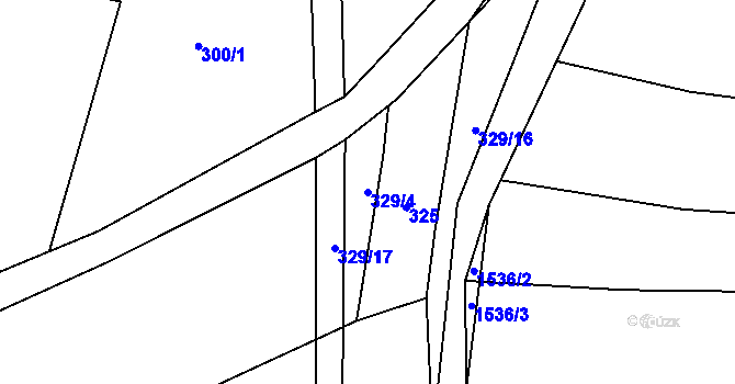 Parcela st. 329/4 v KÚ Třebeč, Katastrální mapa