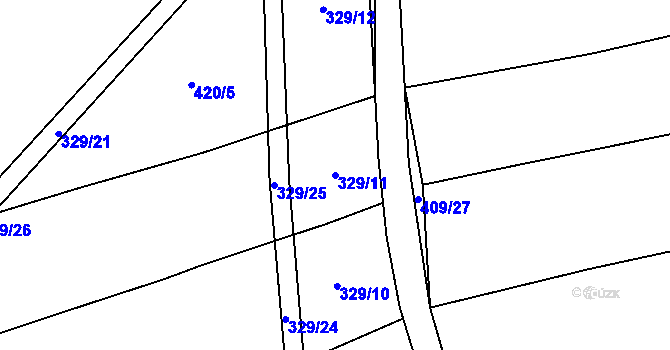 Parcela st. 329/11 v KÚ Třebeč, Katastrální mapa