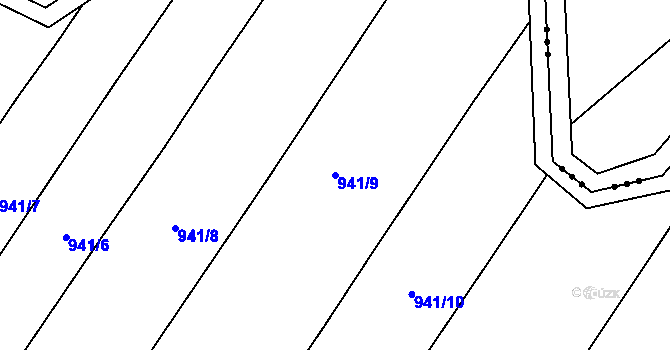 Parcela st. 941/9 v KÚ Třebeč, Katastrální mapa