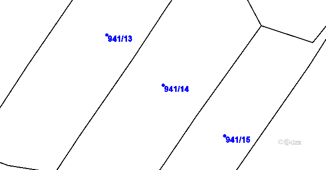 Parcela st. 941/14 v KÚ Třebeč, Katastrální mapa