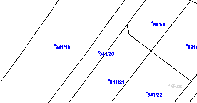 Parcela st. 941/20 v KÚ Třebeč, Katastrální mapa