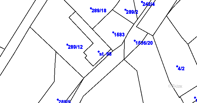 Parcela st. 98 v KÚ Třebeč, Katastrální mapa
