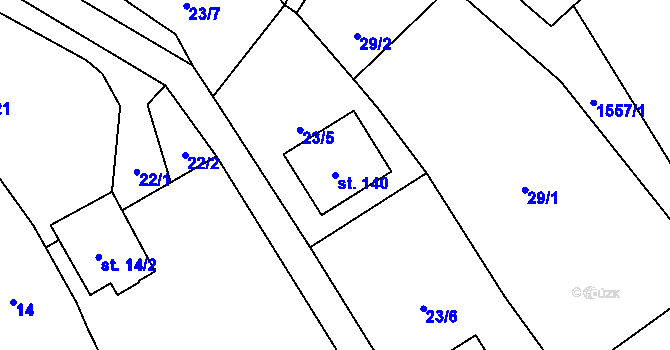 Parcela st. 140 v KÚ Třebeč, Katastrální mapa
