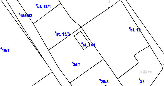 Parcela st. 141 v KÚ Třebeč, Katastrální mapa