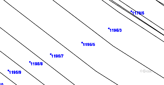 Parcela st. 1195/5 v KÚ Třebeč, Katastrální mapa