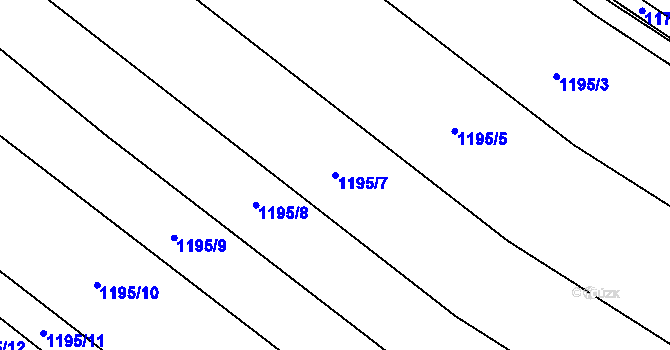 Parcela st. 1195/7 v KÚ Třebeč, Katastrální mapa