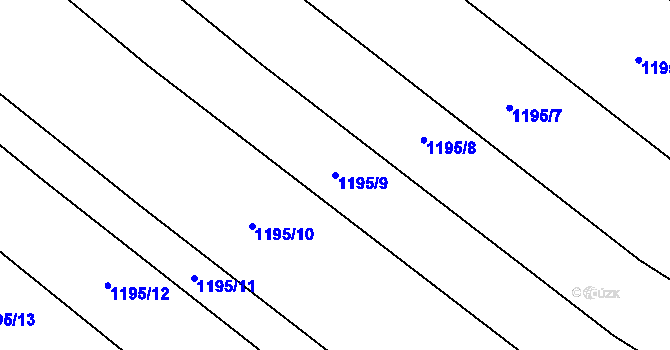 Parcela st. 1195/9 v KÚ Třebeč, Katastrální mapa